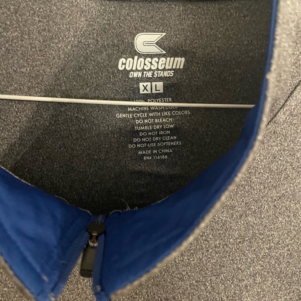 Colosseum Kansas Jayhawks Quarter Zip Long Sleeved Shirt - XL